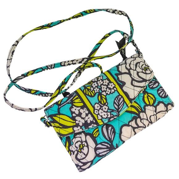 Quilted Purse VERA BRADLEY Trifold Crossbody Wallet Retired 2013 Island Bloom - Picture 5 of 7